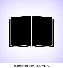 Open book -  black vector icon
