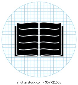 Open book -  black vector icon