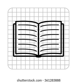 Open book -  black vector icon