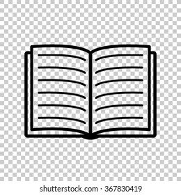 Open book -  black vector icon