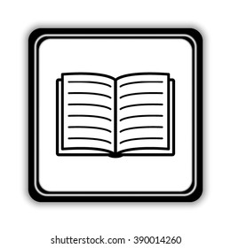 Open book -  black vector icon