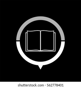 Open book  - black vector icon