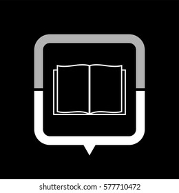 Open book  - black vector icon