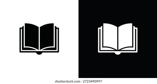 Open Book in Black and White on Contrasting Backgrounds