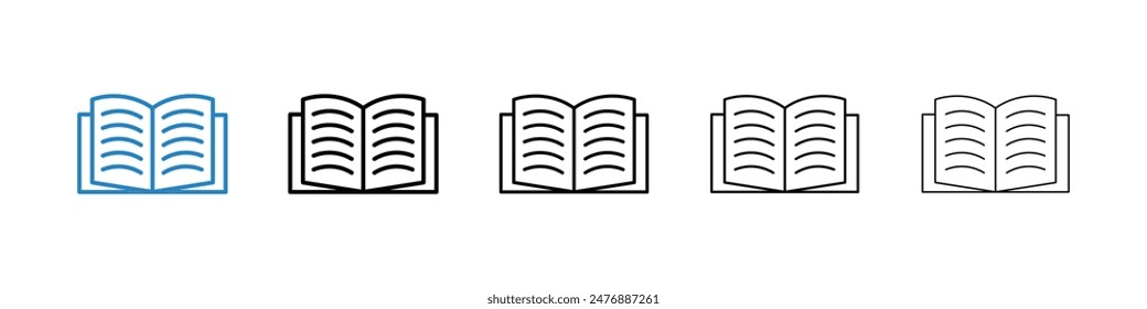 Open Book black and white vector icon