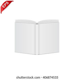 open book blank cover, vector mock up open book cover, isolated mockup opened book cover