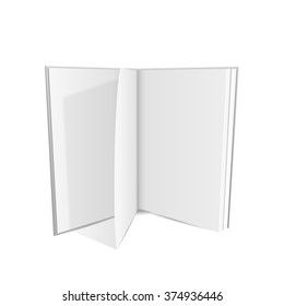 Open book blank isolated on white background. vector illustrations