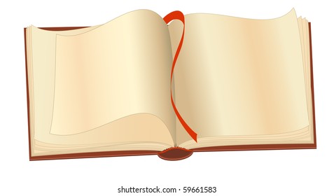 an open book with blank pages