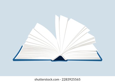 Open book with blank pages. Education concept. Illustration, icon, vector	