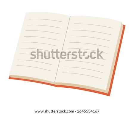 An open book with blank pages for notes or studying, illustration style.