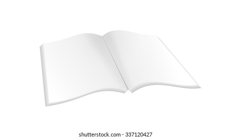 open book with blank pages on white background, isolated