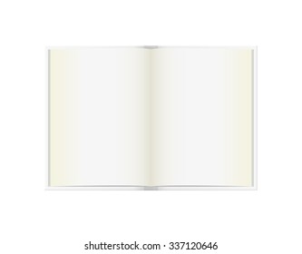 open book with blank pages on white background, isolated