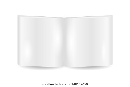 open book with blank pages on white background
