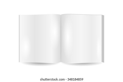 open book with blank pages on white background, isolated