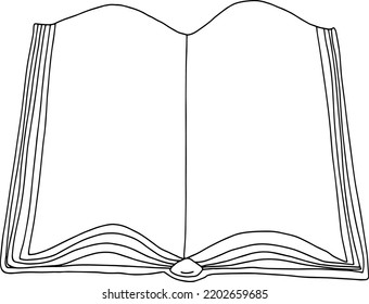 Open Book Blank Pages Outline Drawing Stock Vector (Royalty Free ...