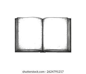 Abrir livro com páginas em branco, pronto para o texto ou imagens para preencher o vazio