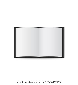 Open book with blank pages. Vector