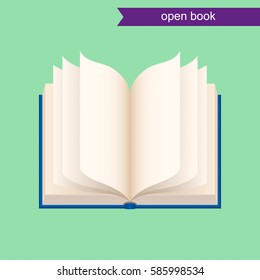 open book with blank pages. vector icon.