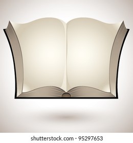 Open book with blank pages - vector.