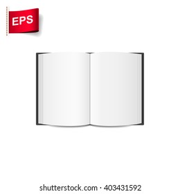 open book blank, vector mock up open book, isolated mockup opened book