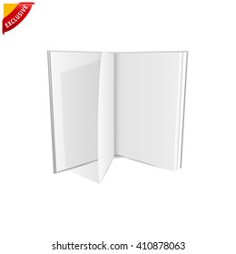 open book blank, vector mock up open book, isolated mockup opened book