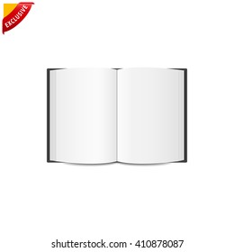 open book blank, vector mock up open book, isolated mockup opened book