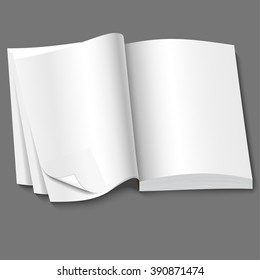 open of book with blank white pages