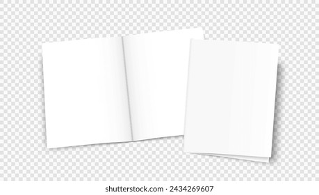 Open Book, Booklet, Brochure Or Magazine Cover Isolated On White. EPS10 Vector