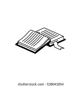 Open book with bookmark