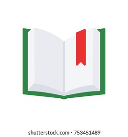 Open book with bookmark