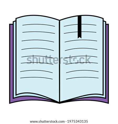 open book with bookmark color isolated vector in flat style