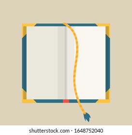 Open book with bookmark. Colorful book icon