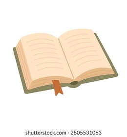 Open book with bookmark for cozy reading, home comfort and relaxing interior design.