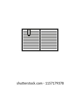 Open book with bookmark icon