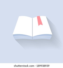 Open book with bookmark icon.
