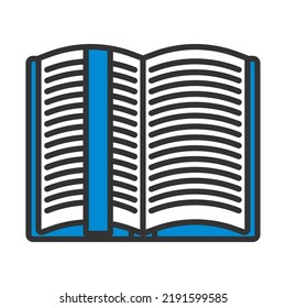 Open Book With Bookmark Icon. Bold outline design with editable stroke width. Vector Illustration.