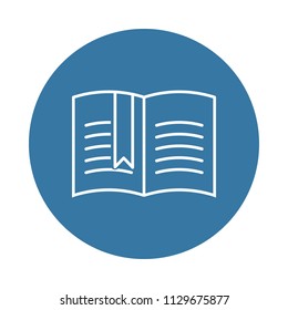 open book with a bookmark icon. Element of books and magazines icons for mobile concept and web apps. Badge style open book with a bookmark icon can be used for web and mobile apps on white background