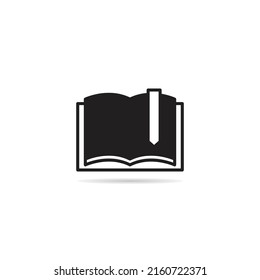 open book with bookmark icon on white background