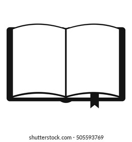 Open book with bookmark icon. Simple illustration of open book with bookmark vector icon for web