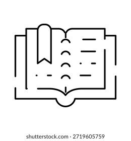 Offenes Buch mit einem Lesezeichen, das eine Seite kennzeichnet, das Lesen, Lernen und Bildung repräsentiert und Wissen, Lernen, Literatur und Zugang zu Informationen für die akademische und digitale Nutzung symbolisiert