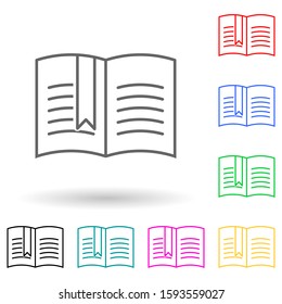 open book with a bookmark multi color style icon. Simple thin line, outline vector of books and magazines icons for ui and ux, website or mobile application