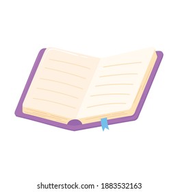 open book bookmark pages learn icon white background vector illustration