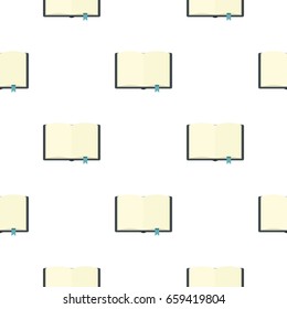 Open book with bookmark pattern seamless flat style for web vector illustration