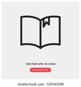 open book with bookmark vector icon