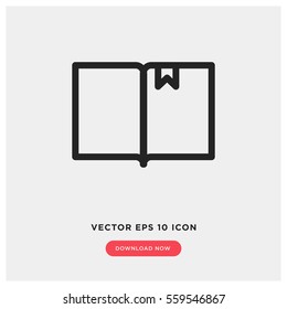 open book with bookmark vector icon