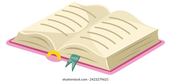 open book with bookmark vector illustration
