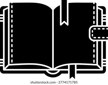 Open book with bookmarks on a table setting
