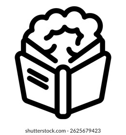 Open book with brain exploding from it representing the power of knowledge and learning