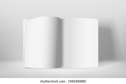 Open book in bright interior vector mockup