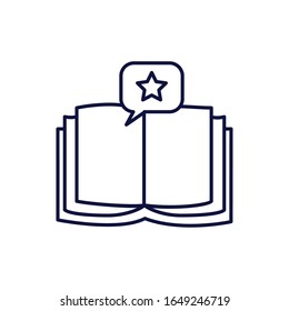 Open book and bubble line style icon design, Education literature read library school university information learning and text theme Vector illustration